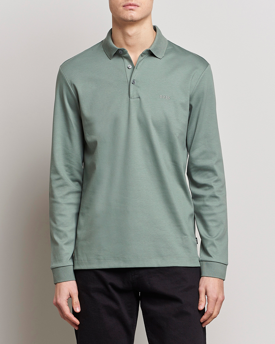 Herren | Pullover | BOSS BLACK | Pado Knitted Polo Shirt Open Green