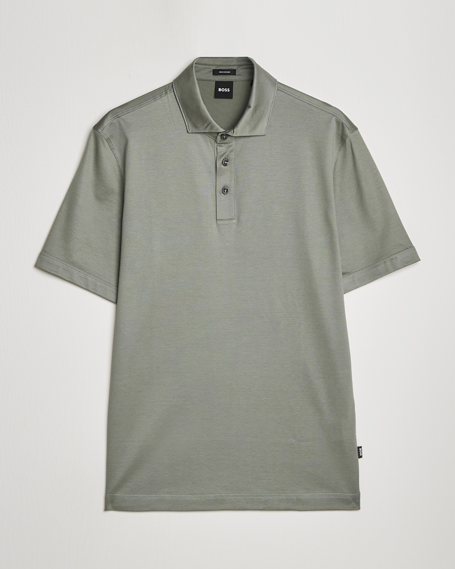 Herren | Poloshirts | BOSS BLACK | Press Cotton/Lyocell Polo Open Green