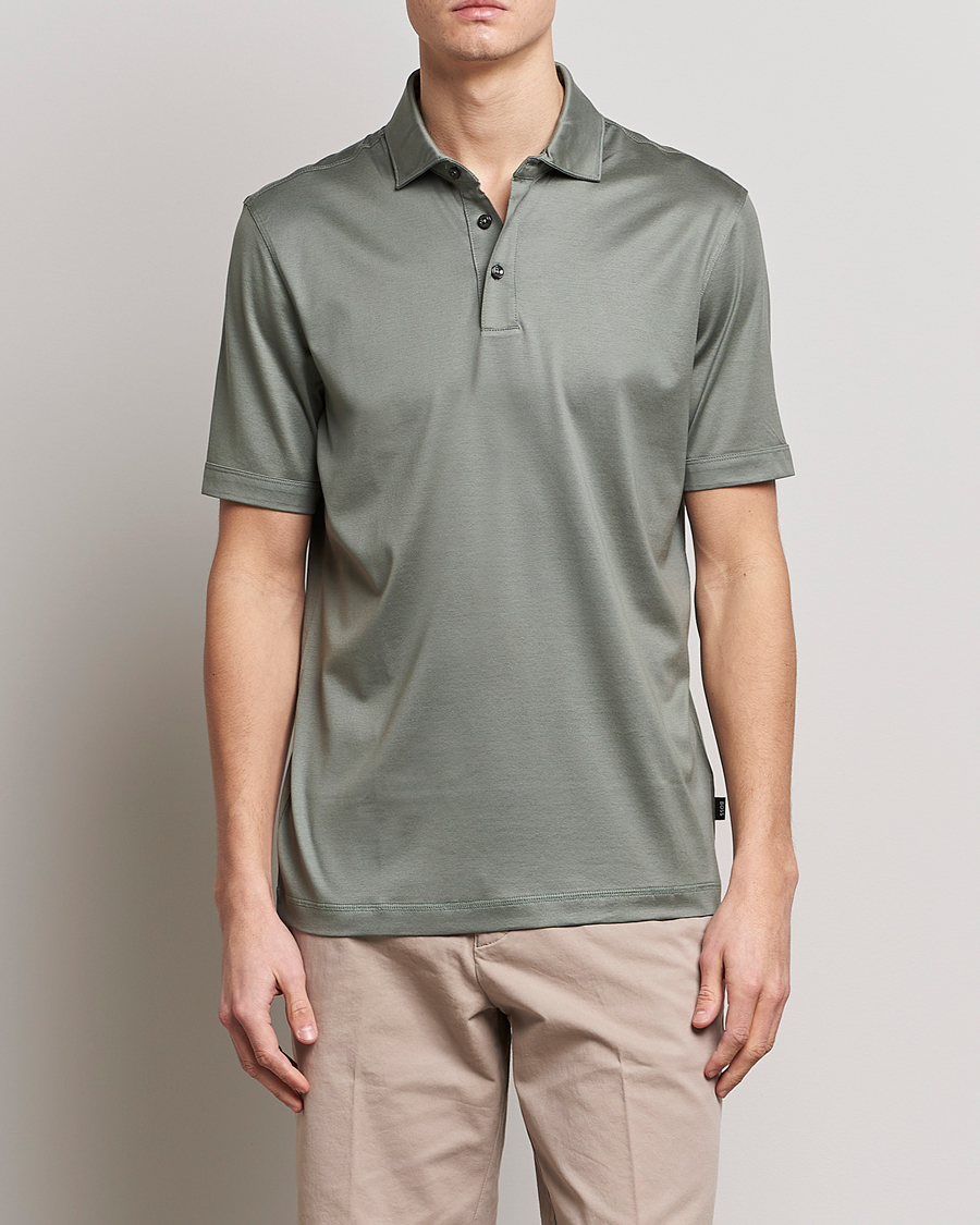 Herren | Poloshirts | BOSS BLACK | Press Cotton/Lyocell Polo Open Green