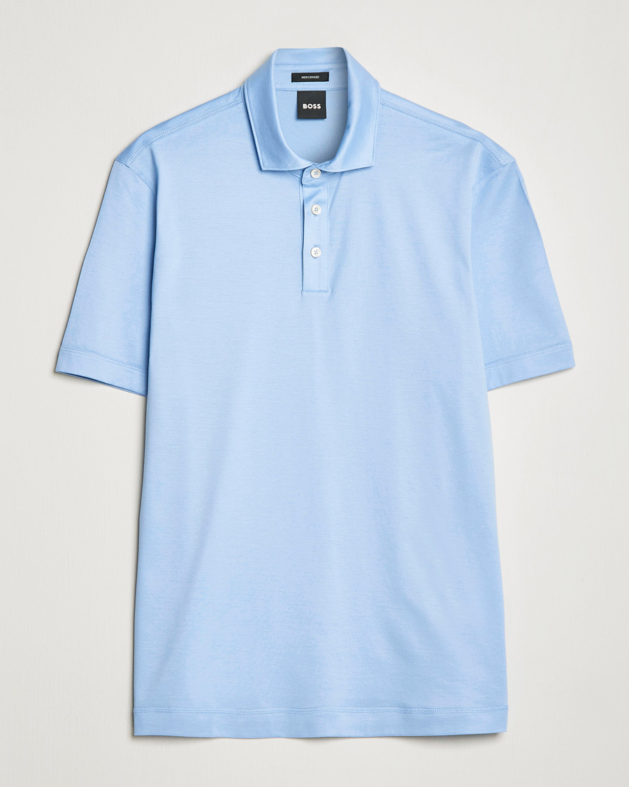 Herren | Poloshirts | BOSS BLACK | Press Cotton/Lyocell Polo Open Blue