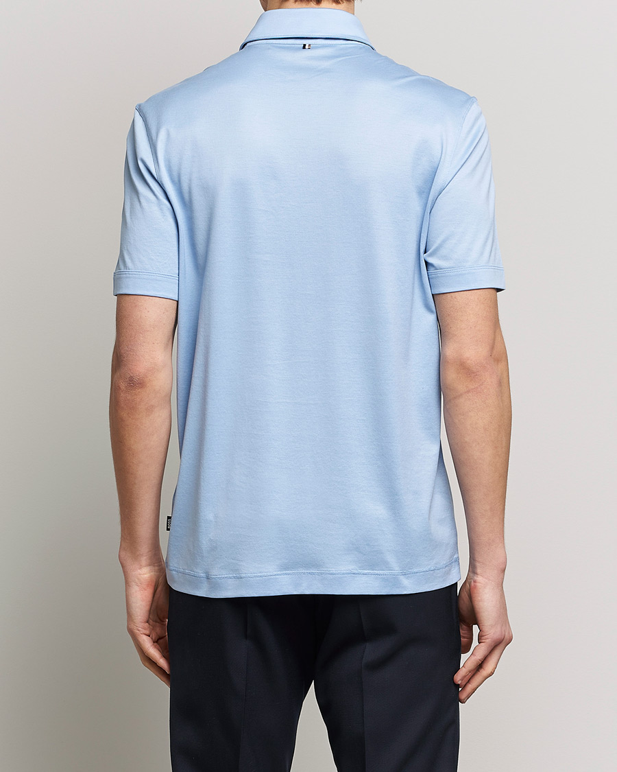Herren | Poloshirts | BOSS BLACK | Press Cotton/Lyocell Polo Open Blue