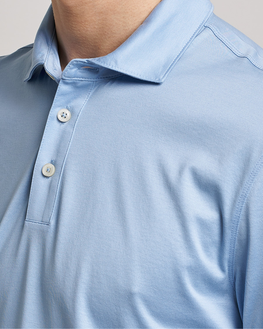 Herren | Poloshirts | BOSS BLACK | Press Cotton/Lyocell Polo Open Blue