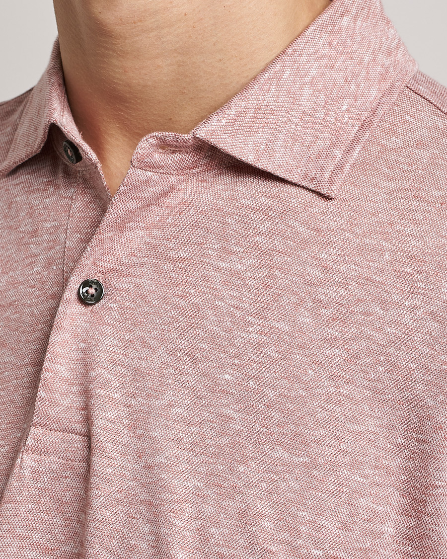 Herren | Poloshirts | BOSS BLACK | Press Linen Polo Open Pink