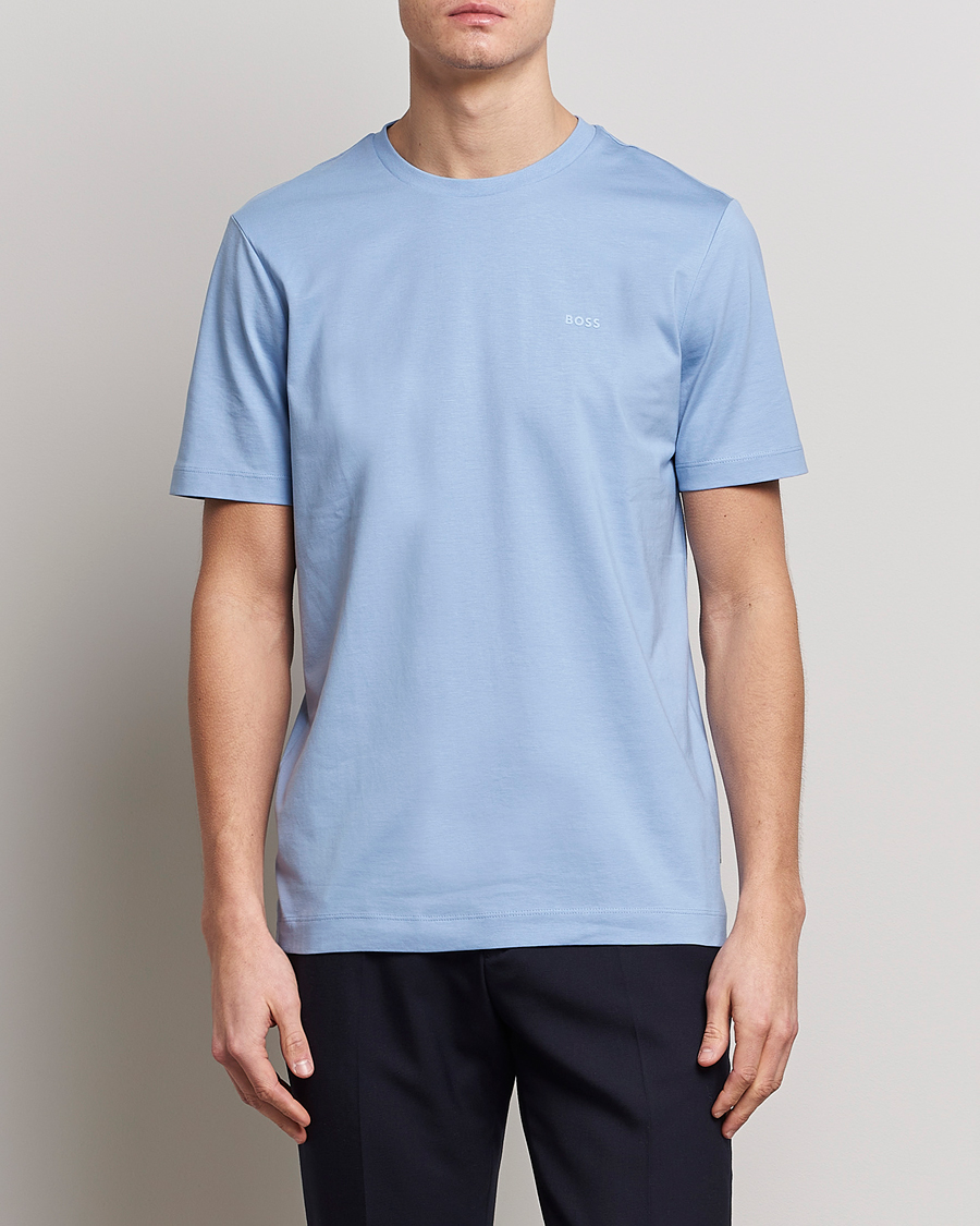 Herren | T-Shirts | BOSS BLACK | Thompson Logo Crew Neck T-Shirt Open Blue