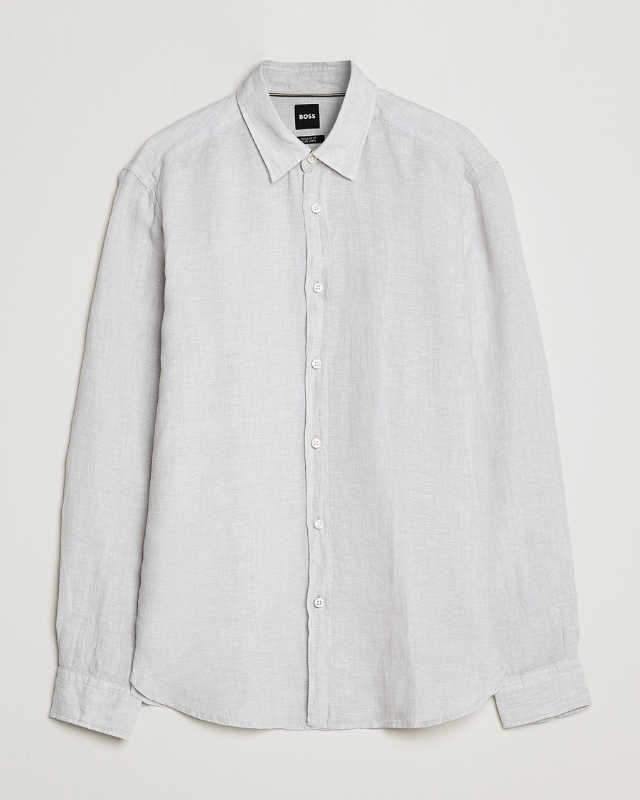 Herren | Hemden | BOSS BLACK | Liam Linen Shirt Light Grey