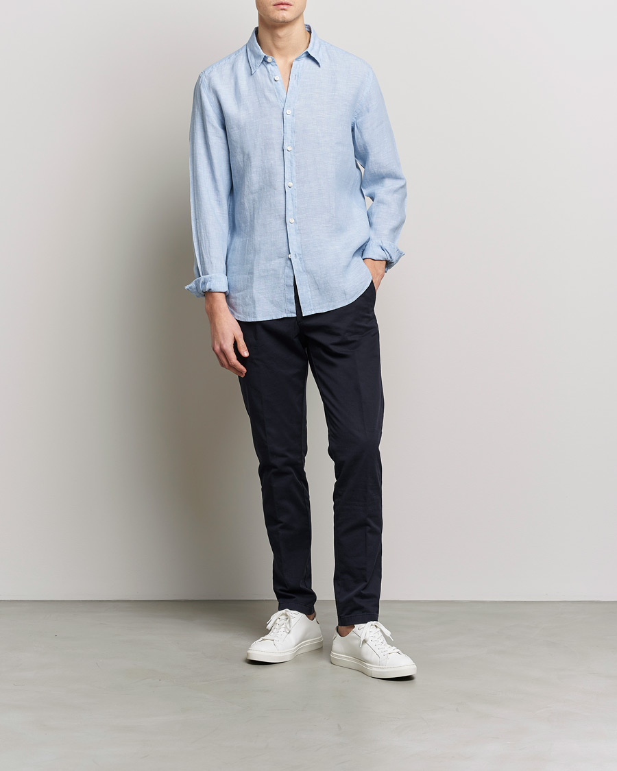 Herren | Hemden | BOSS BLACK | Liam Linen Shirt Open Blue
