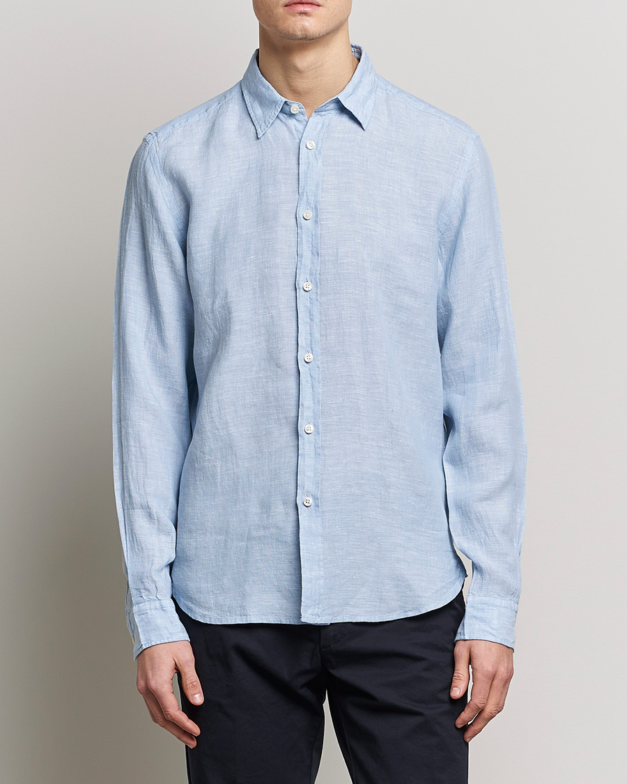 Herren | Hemden | BOSS BLACK | Liam Linen Shirt Open Blue