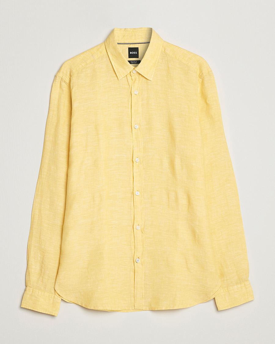 Herren | Hemden | BOSS BLACK | Liam Linen Shirt Bright Yellow