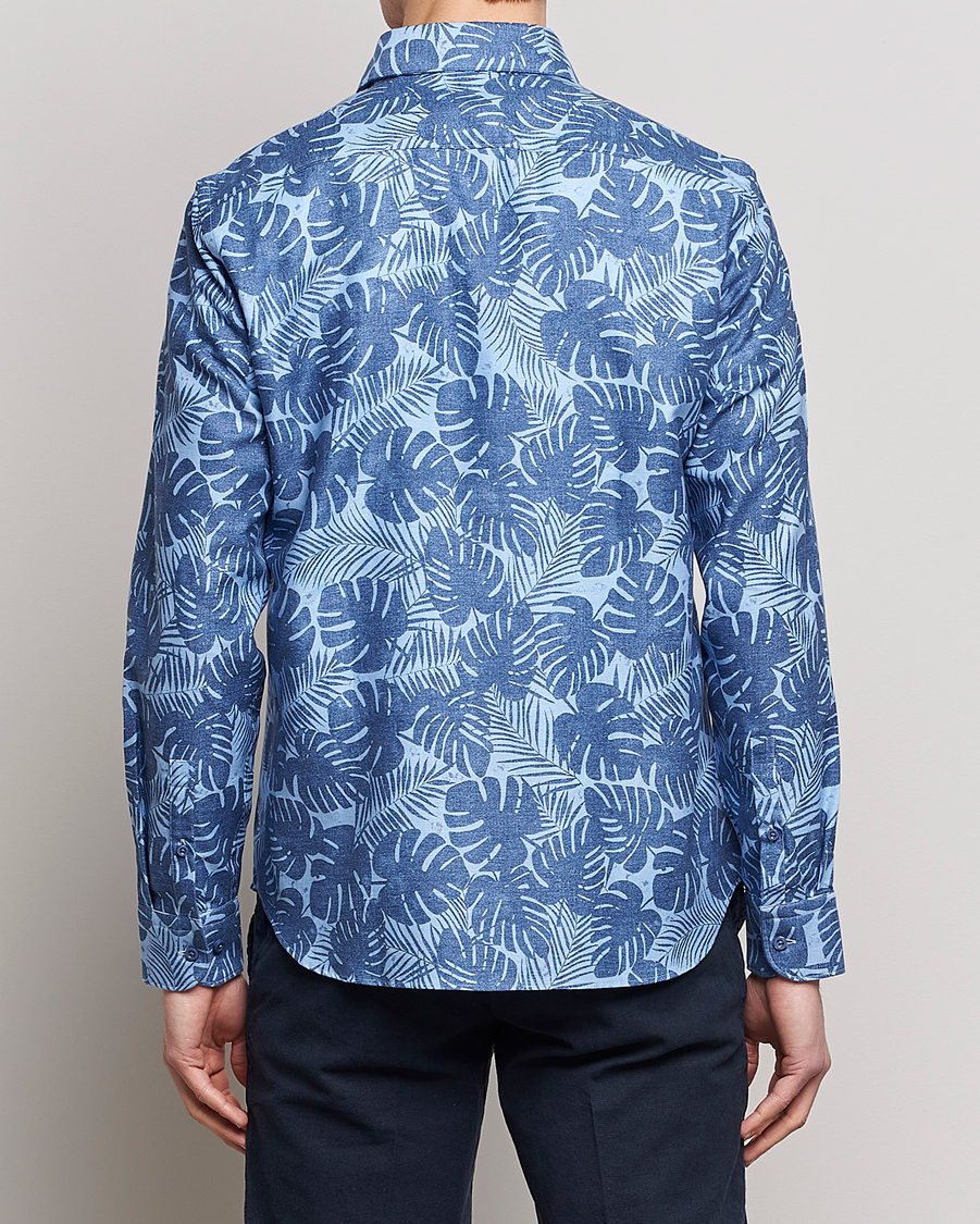 Herren | Hemden | BOSS BLACK | Hal Cotton/Linen Flower Shirt Open Blue