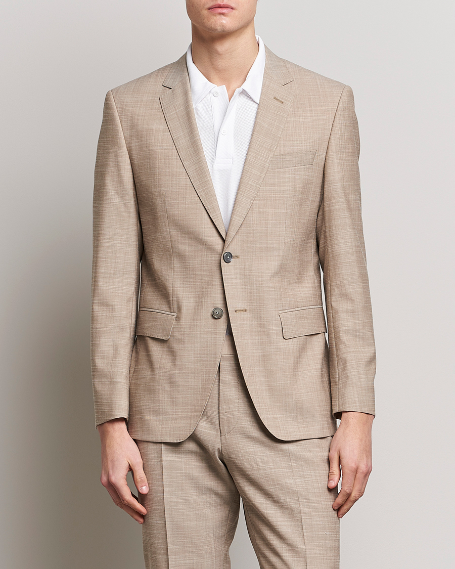 Herren | Sakkos | BOSS BLACK | Huge Wool/Cotton Blazer Light Beige