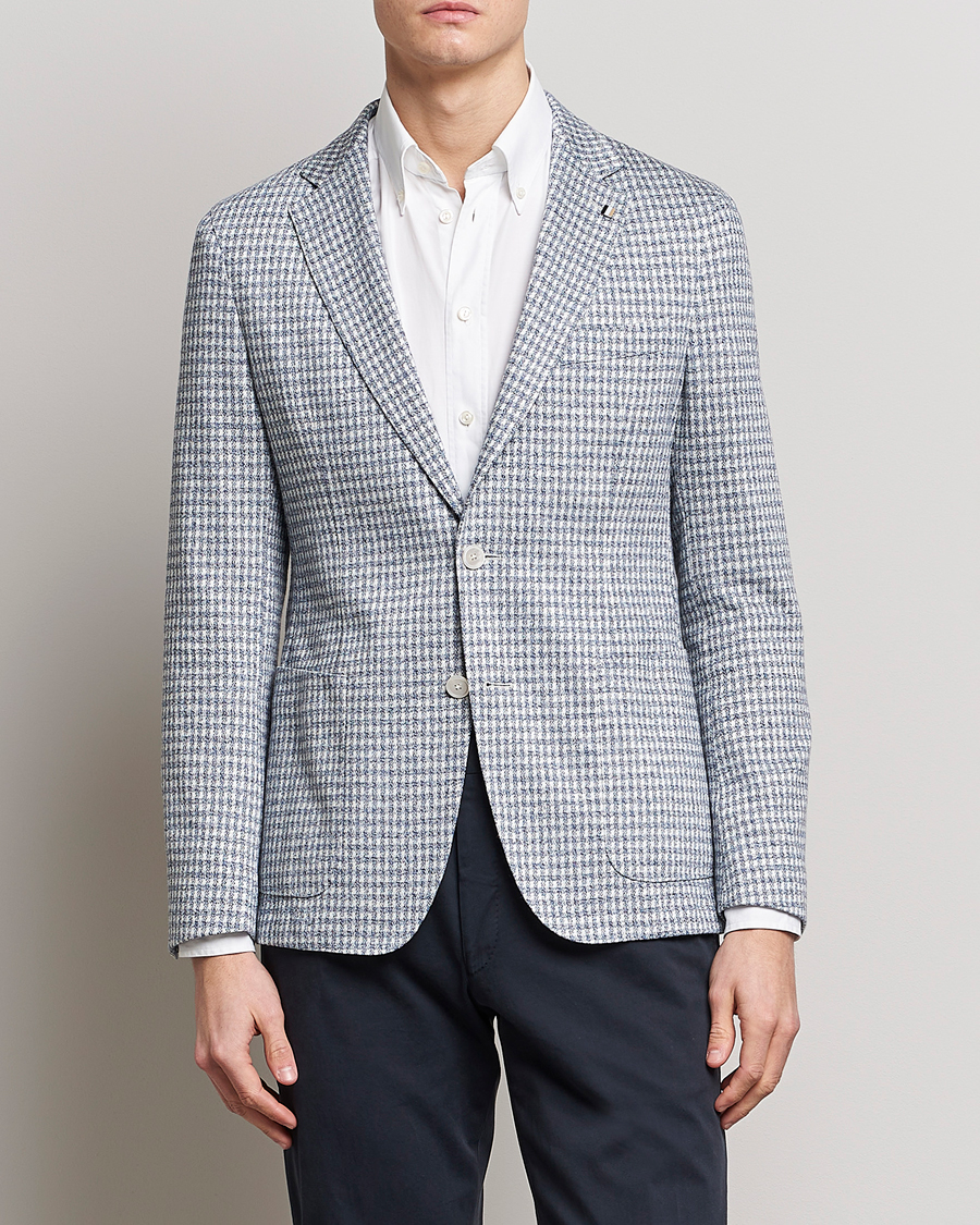 Herren | Sakkos | BOSS BLACK | Hanry Linen/Cotton Structured Blazer Open Blue