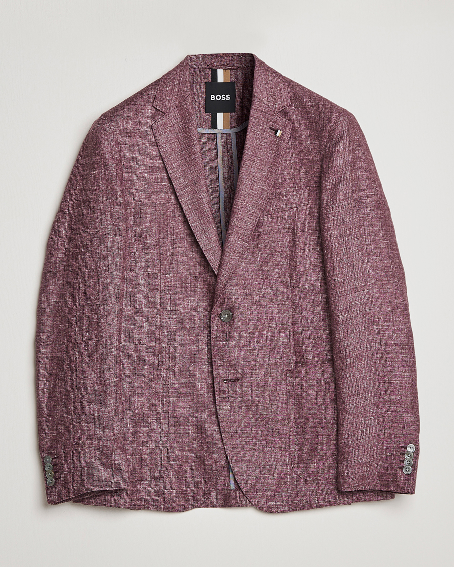 Herren | Sakkos | BOSS BLACK | Hanry Linen/Wool Blazer Dark Red