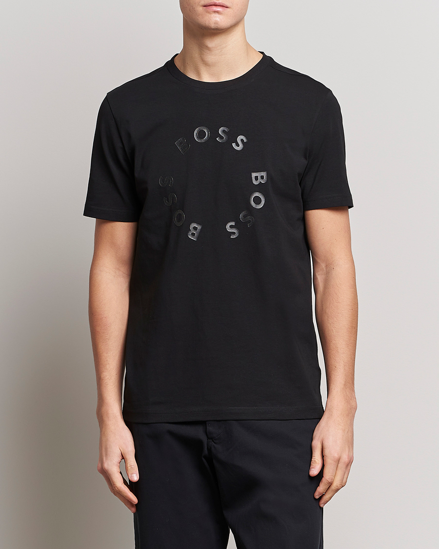 Herren | T-Shirts | BOSS GREEN | Circle Logo Crew Neck T-Shirt Black
