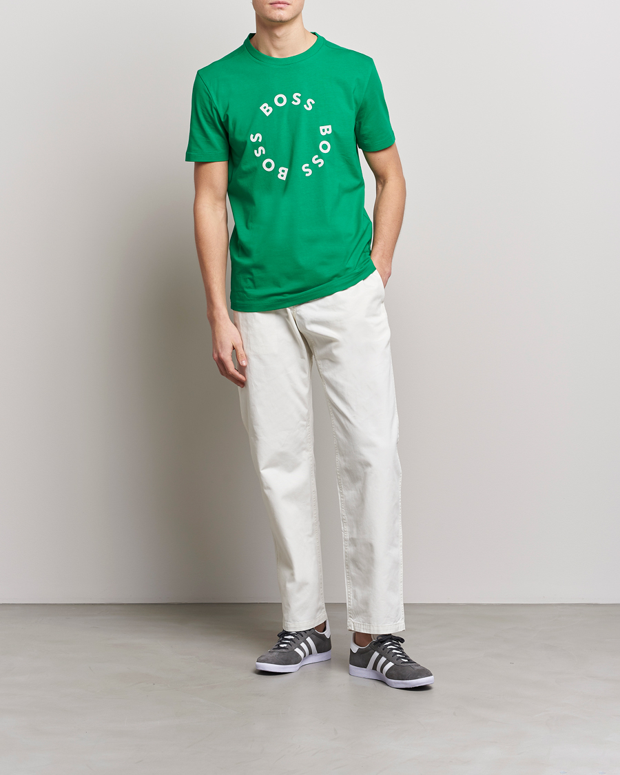 Herren | T-Shirts | BOSS GREEN | Circle Logo Crew Neck T-Shirt Open Green