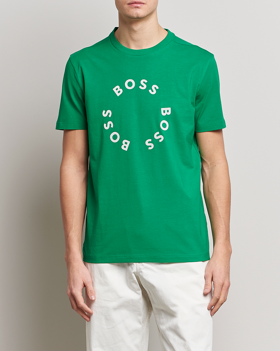 Herren | T-Shirts | BOSS GREEN | Circle Logo Crew Neck T-Shirt Open Green