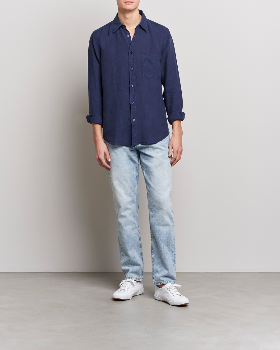 Herren | Hemden | BOSS ORANGE | Relegant Linen Shirt Navy