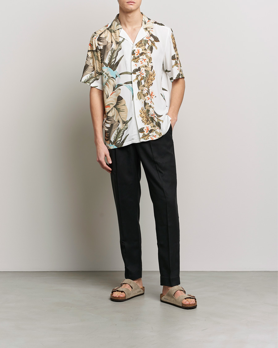 Herren | Hemden | BOSS ORANGE | Rayer Resort Collar Printed Short Sleeve Shirt Whi