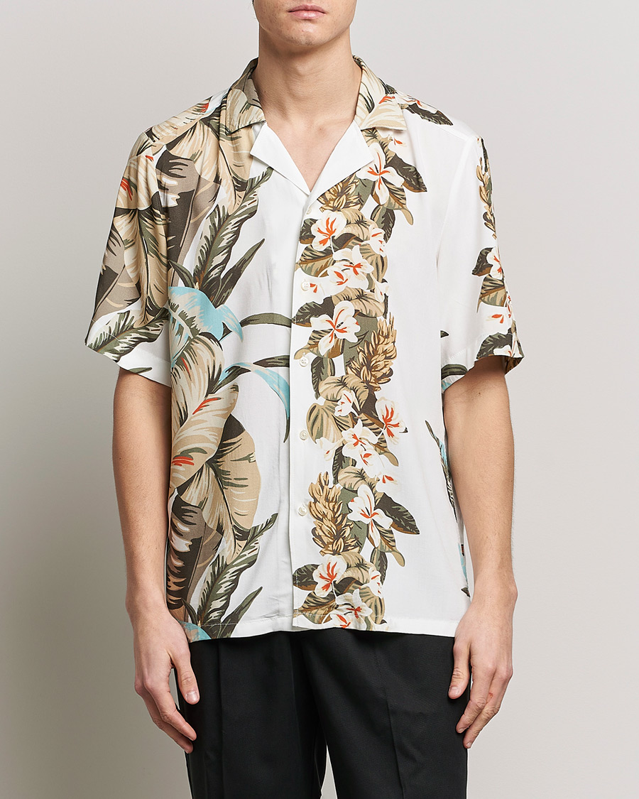 Herren | Hemden | BOSS ORANGE | Rayer Resort Collar Printed Short Sleeve Shirt Whi