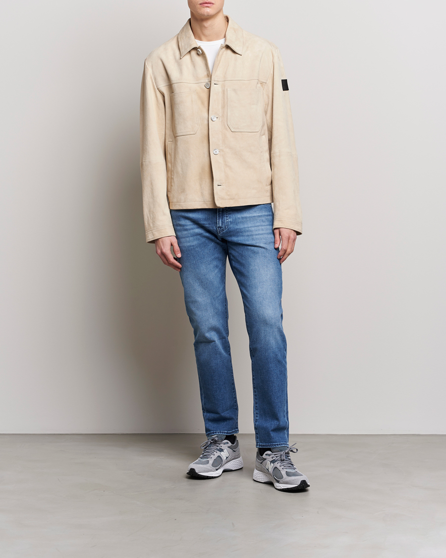 Herren | Jacken | BOSS ORANGE | Jaked Suede Jacket Light Beige