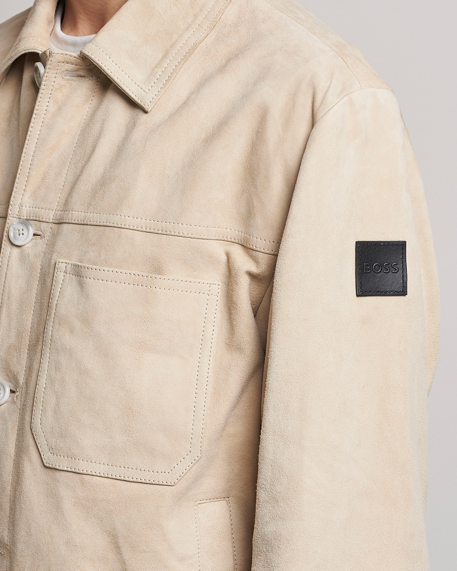 Herren | Jacken | BOSS ORANGE | Jaked Suede Jacket Light Beige