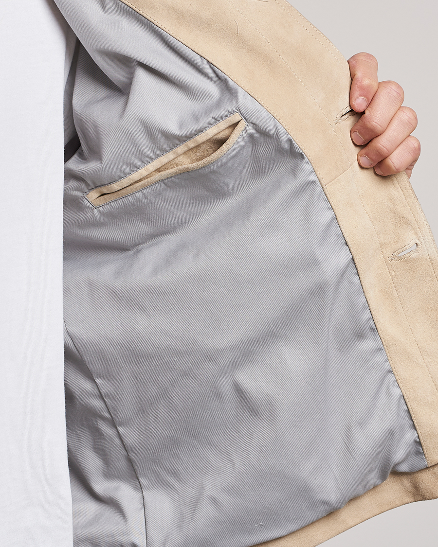 Herren | Jacken | BOSS ORANGE | Jaked Suede Jacket Light Beige