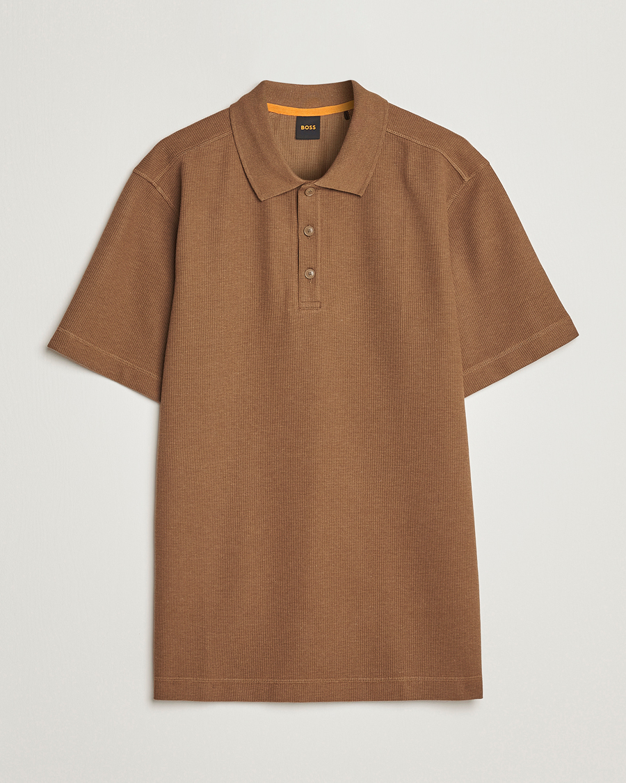 Herren | Poloshirts | BOSS ORANGE | Petempesto Knitted Polo Open Beige
