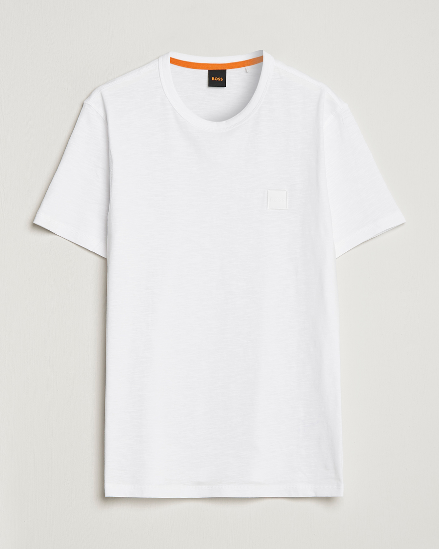 Herren | T-Shirts | BOSS ORANGE | Tegood Slub Crew Neck T-Shirt White