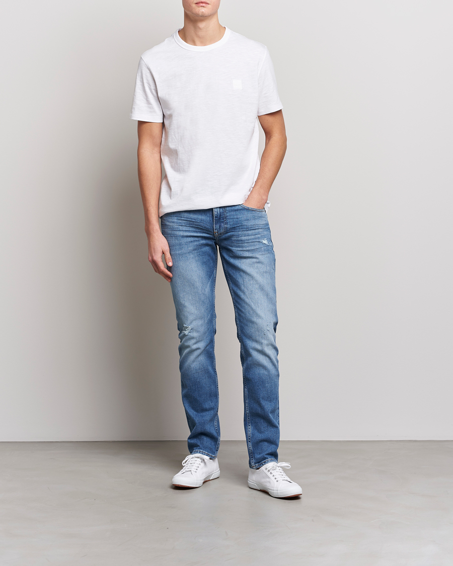 Herren | T-Shirts | BOSS ORANGE | Tegood Slub Crew Neck T-Shirt White