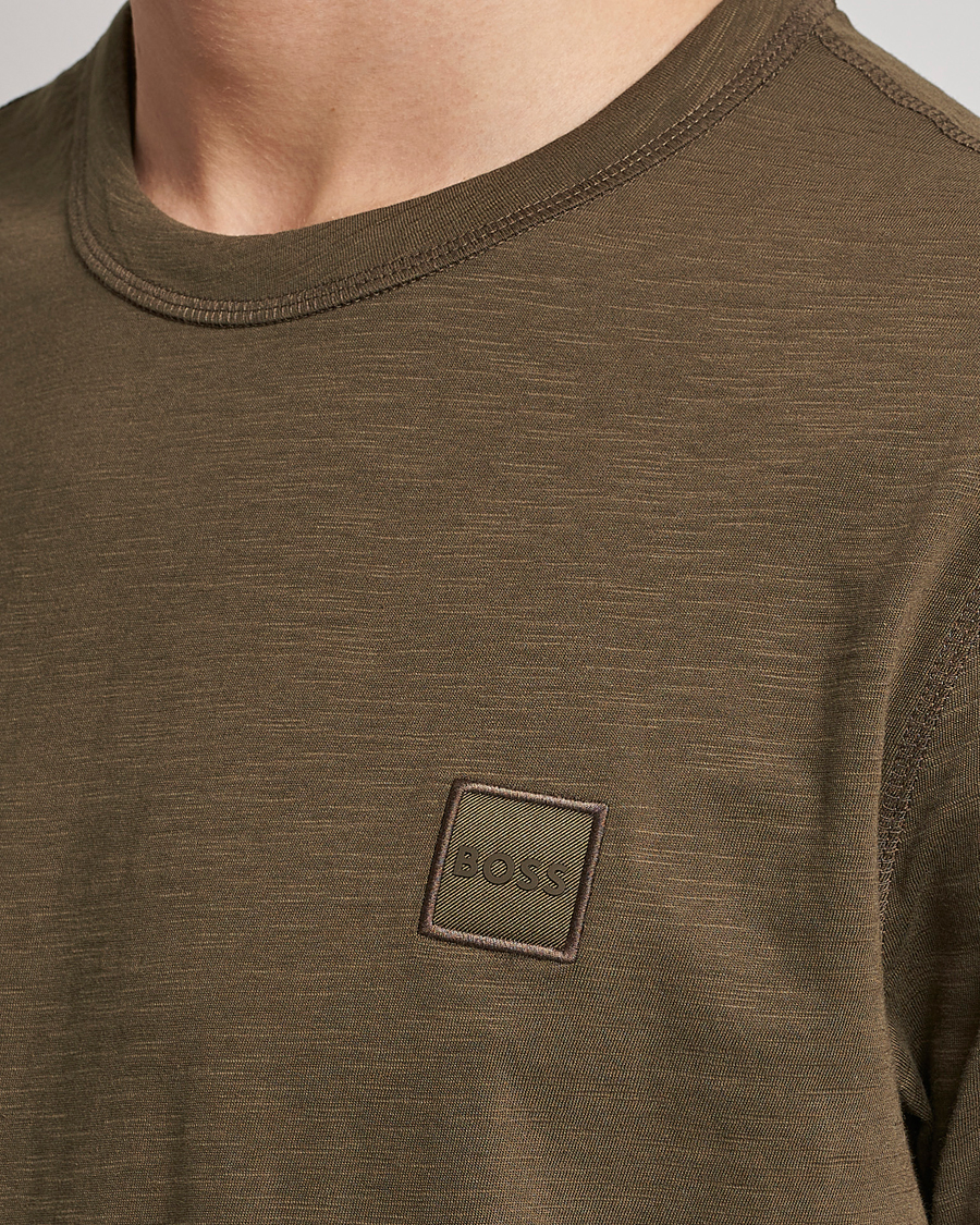 Herren | T-Shirts | BOSS ORANGE | Tegood Slub Crew Neck T-Shirt Dark Green