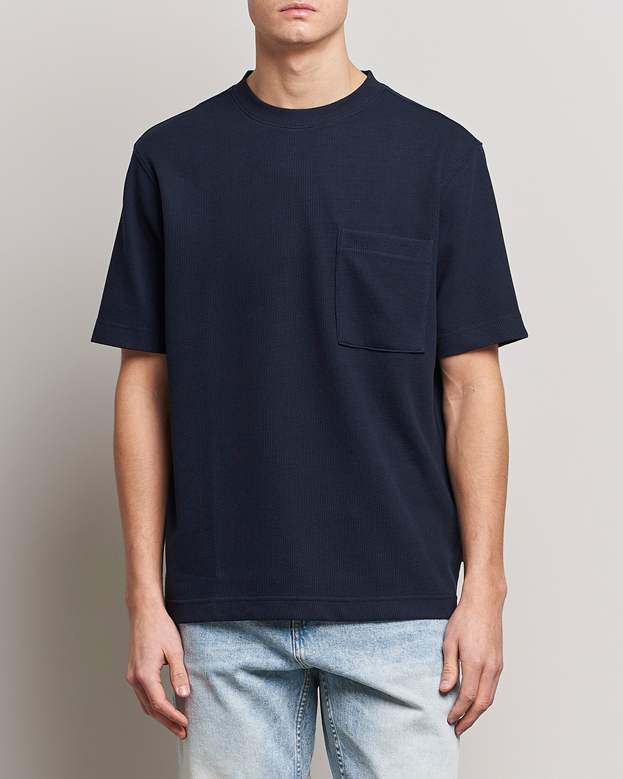 Herren | T-Shirts | BOSS ORANGE | Tempesto Knitted Crew Neck T-Shirt Dark Blue