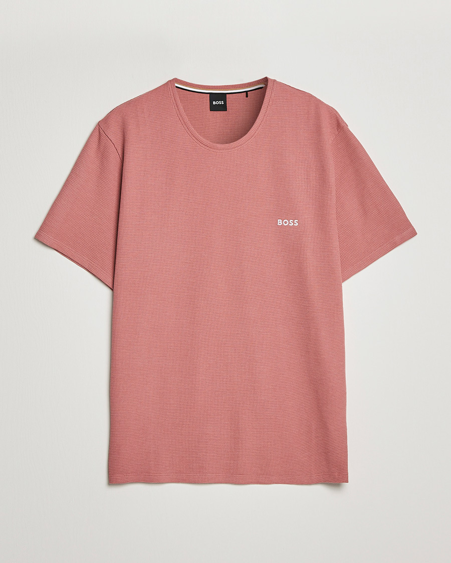 Herren | T-Shirts | BOSS BLACK | Waffle Logo Crew Neck T-Shirt Open Pink