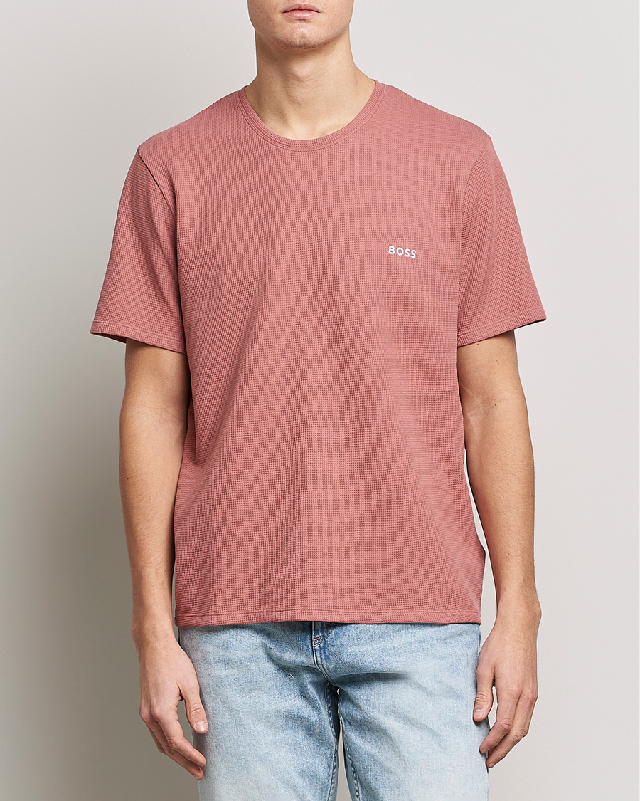Herren | T-Shirts | BOSS BLACK | Waffle Logo Crew Neck T-Shirt Open Pink