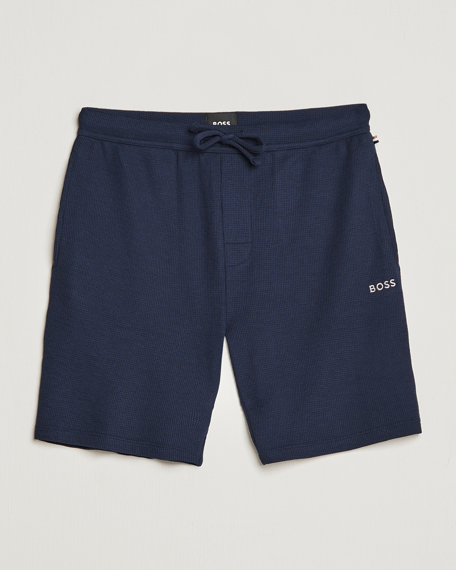 Herren | Shorts | BOSS BLACK | Waffle Logo Shorts Dark Blue