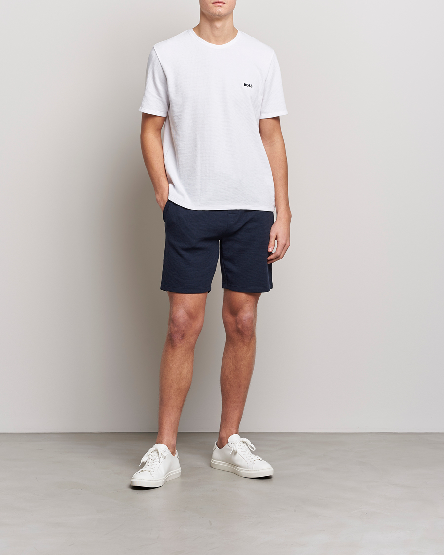 Herren | Shorts | BOSS BLACK | Waffle Logo Shorts Dark Blue