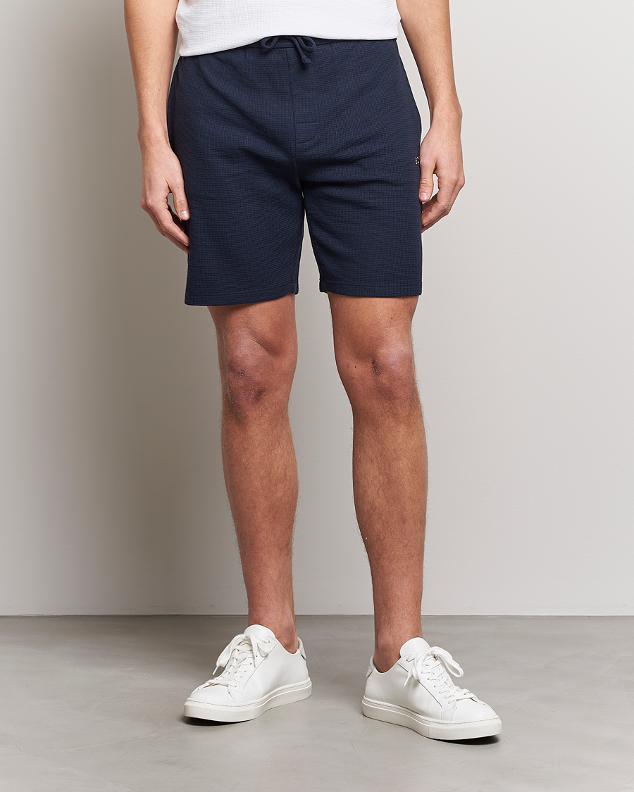 Herren | Shorts | BOSS BLACK | Waffle Logo Shorts Dark Blue