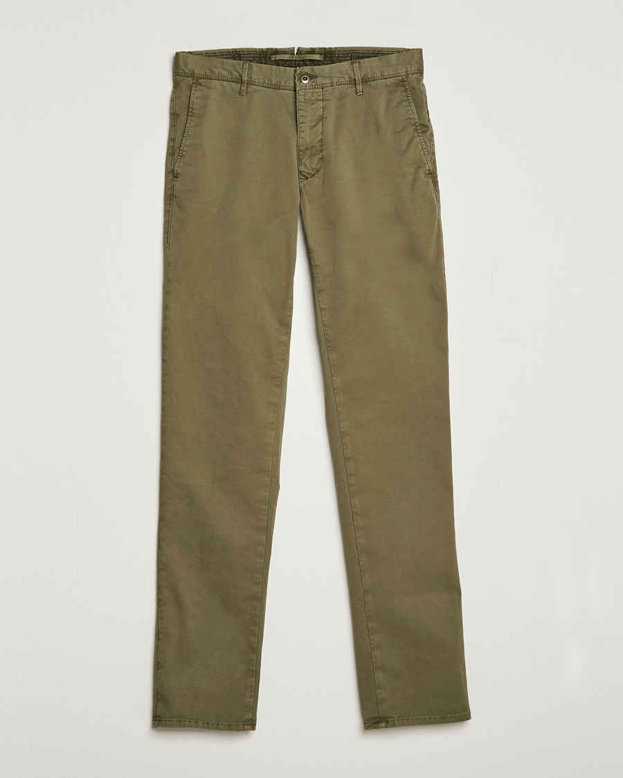 Herren | Hosen | Incotex | Slim Fit Garment Dyed Slacks Olive
