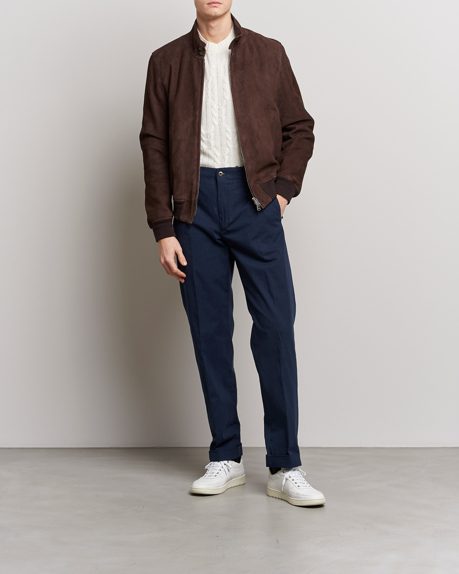 Herren | Hosen | Incotex | Regular Fit Herringbone Chinos Navy