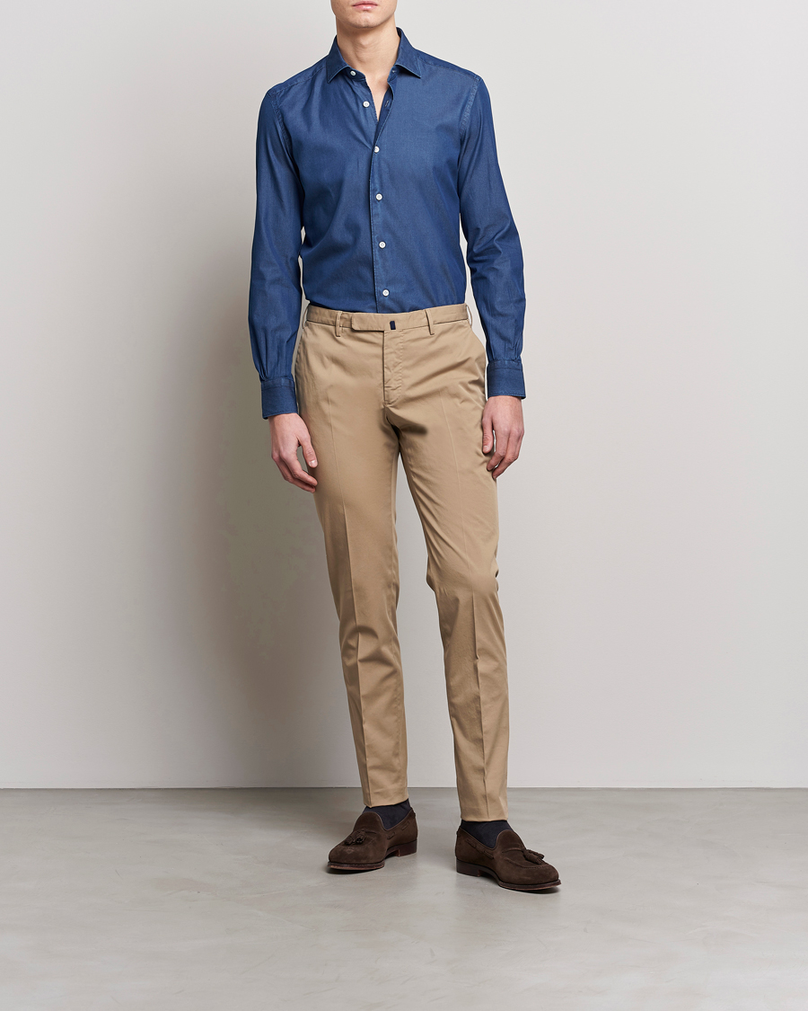 Herren | Hosen | Incotex | Slim Fit Comfort Chinos Beige