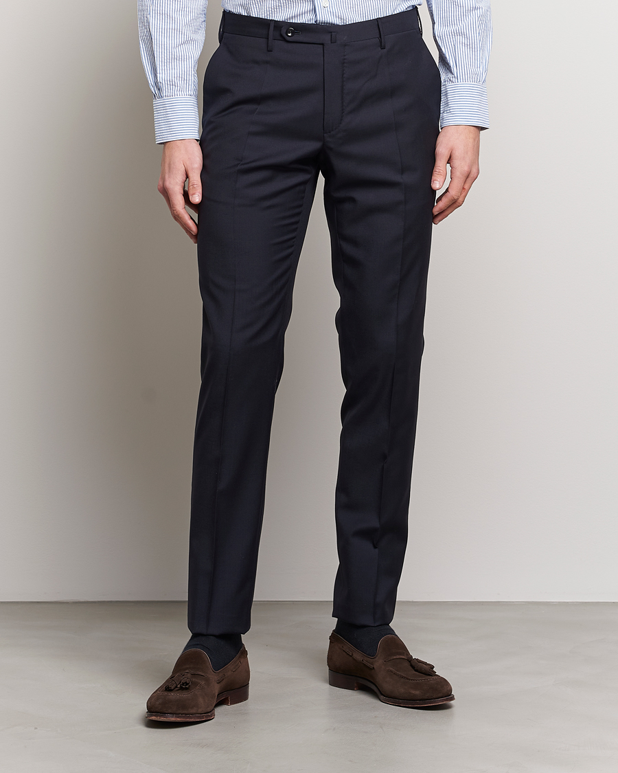 Herren | Hosen | Incotex | Slim Fit Tropical Wool Trousers Navy