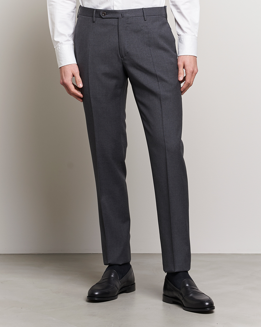 Herren | Hosen | Incotex | Slim Fit Tropical Wool Trousers Dark Grey