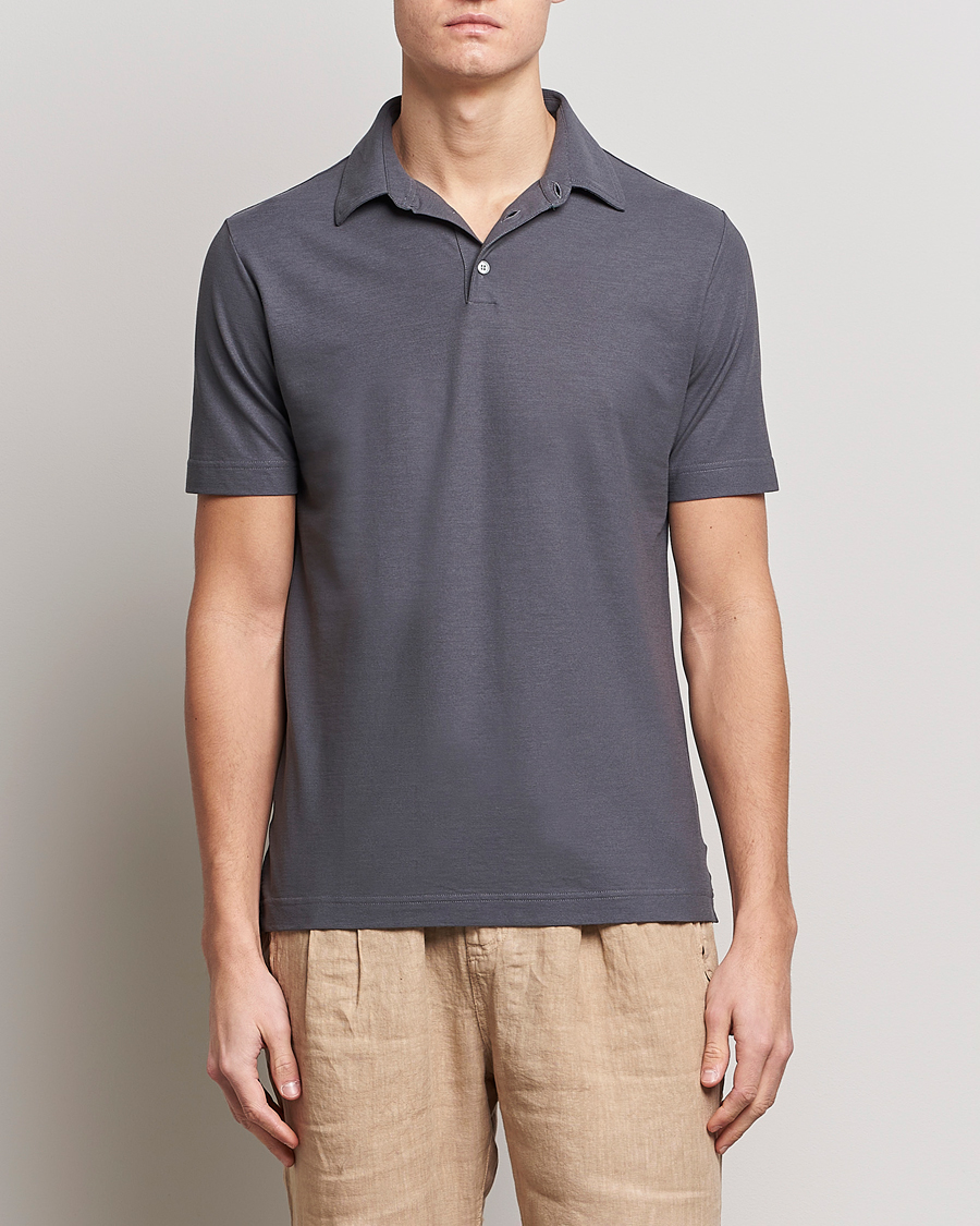 Herren | Poloshirts | Zanone | Ice Cotton Polo Dark Grey