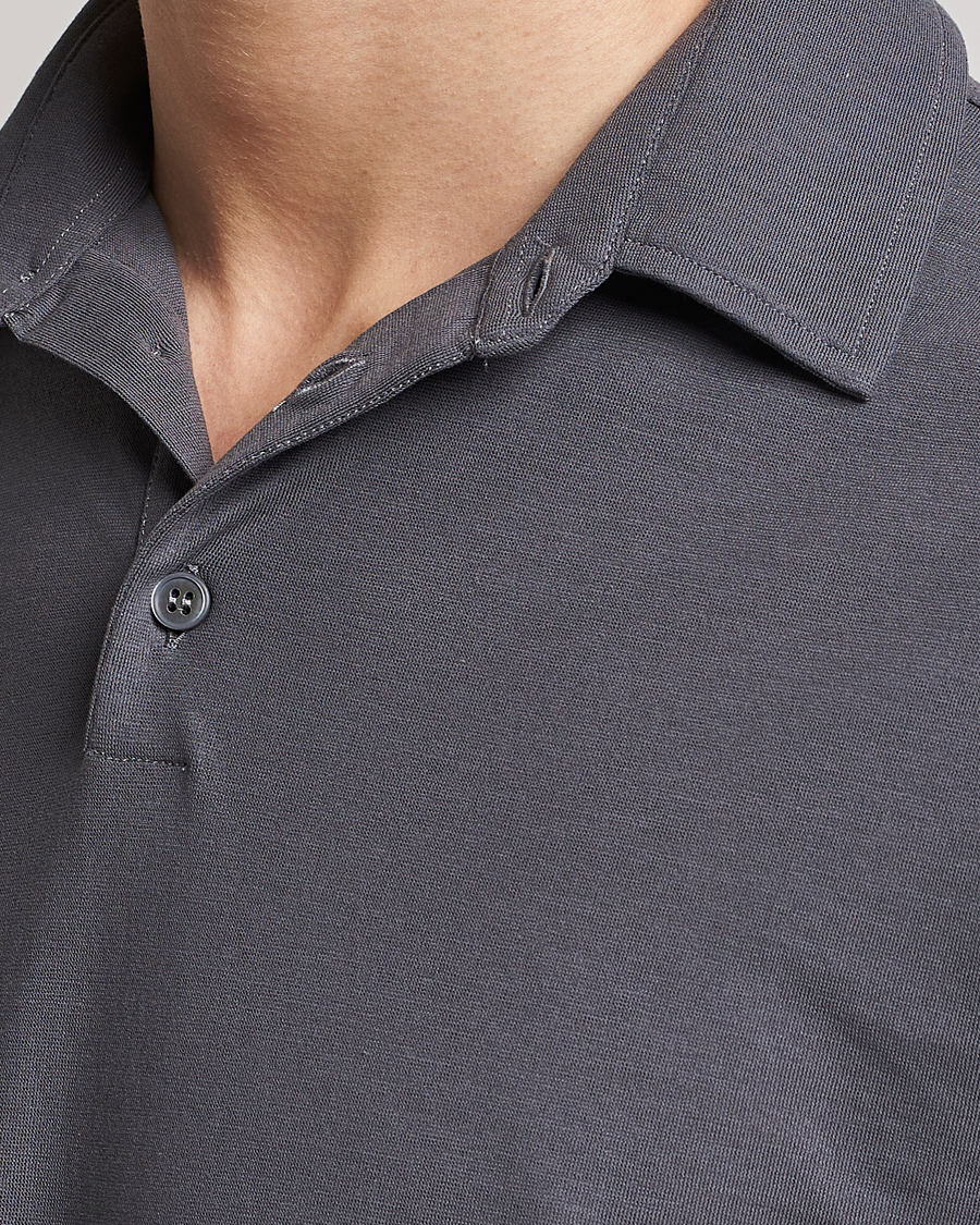 Herren | Poloshirts | Zanone | Ice Cotton Polo Dark Grey