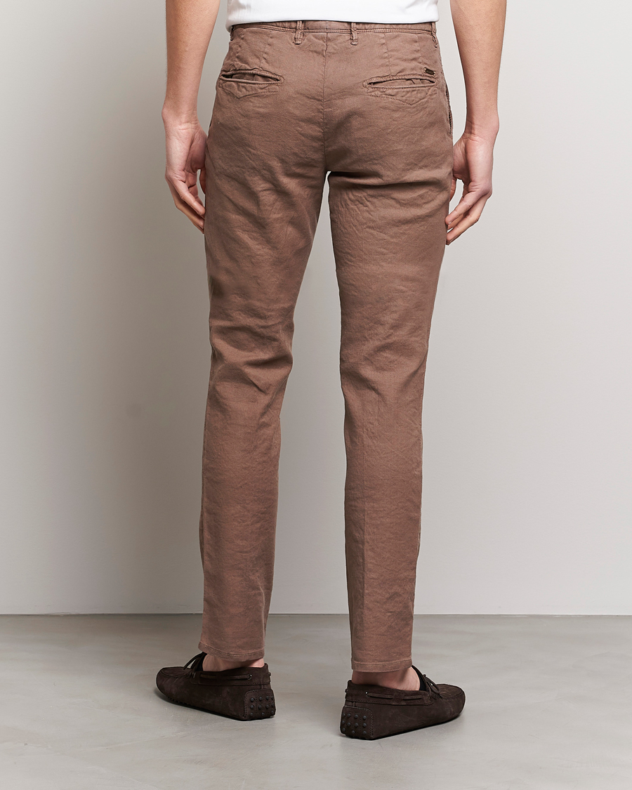 Herren | Hosen | Incotex | Slim Fit Cotton/Linen Slacks Brown