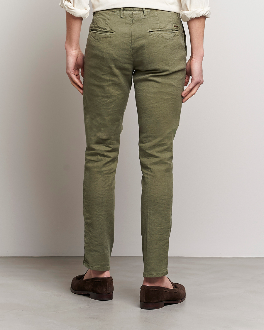 Herren | Hosen | Incotex | Slim Fit Cotton/Linen Slacks Olive