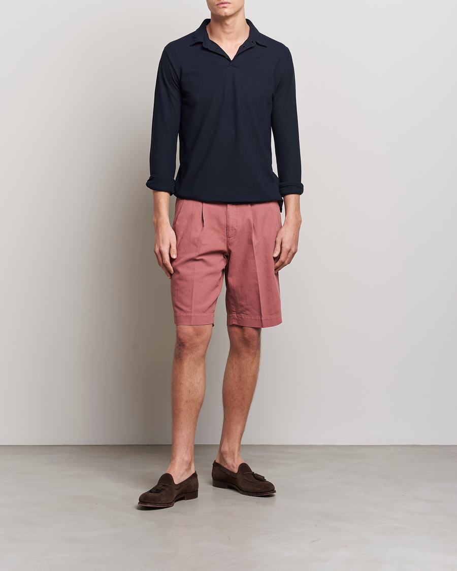 Herren | Shorts | Incotex | Pleated Chinolino Shorts Brick