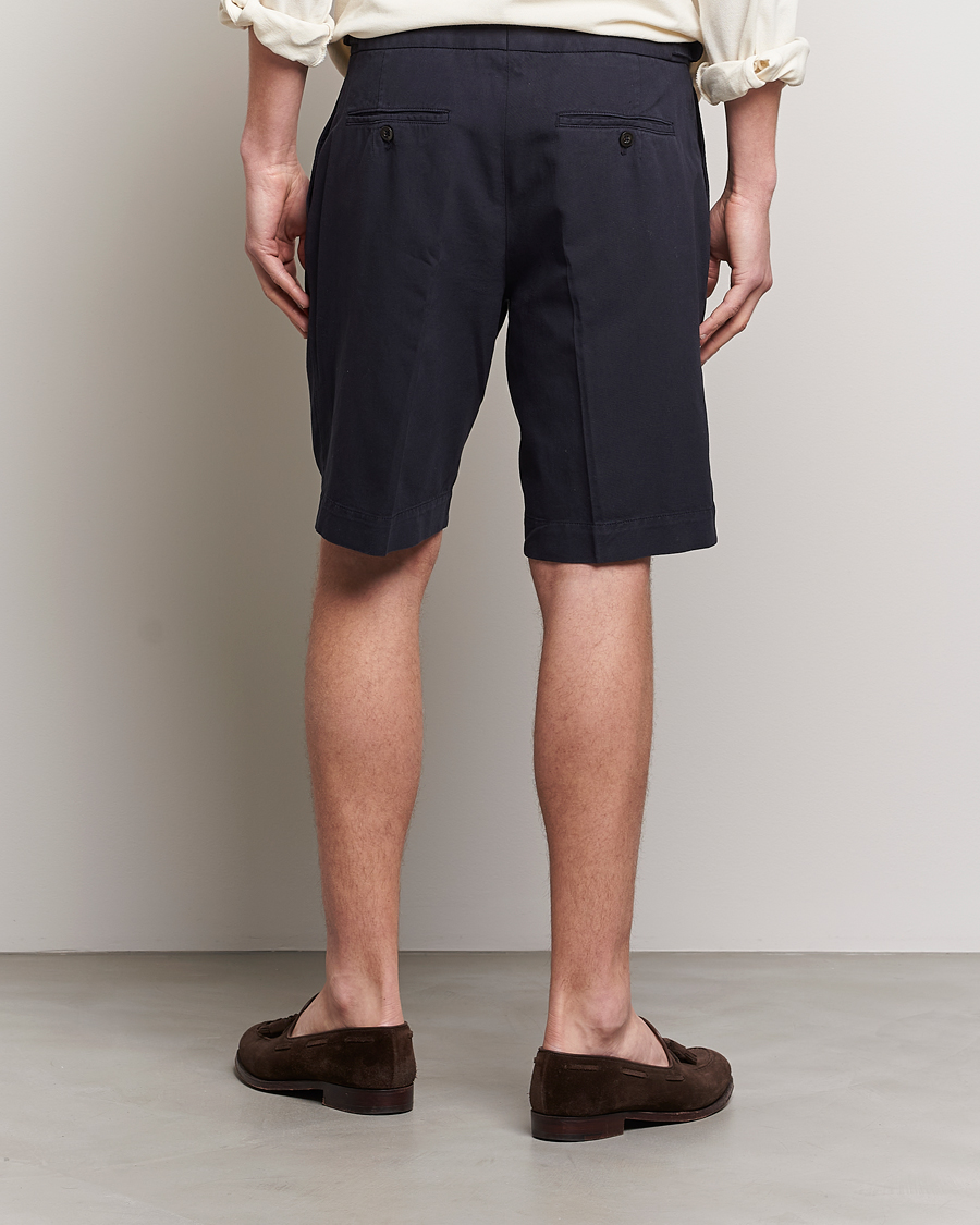 Herren | Shorts | Incotex | Pleated Chinolino Shorts Navy