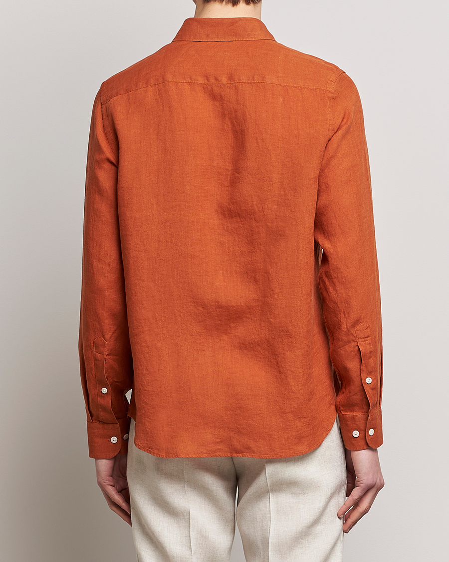 Herren | Hemden | J.Lindeberg | Slim Fit Clean Linen Shirt Bombay Brown