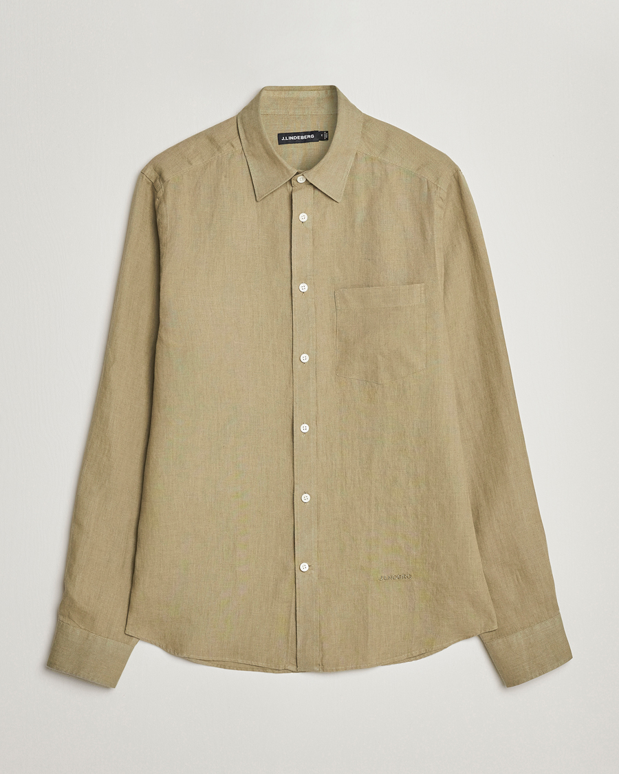 Herren | Hemden | J.Lindeberg | Slim Fit Clean Linen Shirt Aloe