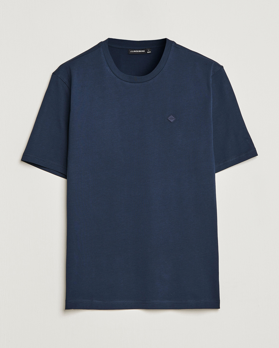 Herren | T-Shirts | J.Lindeberg | Dale Organic Cotton Patch T-Shirt Navy