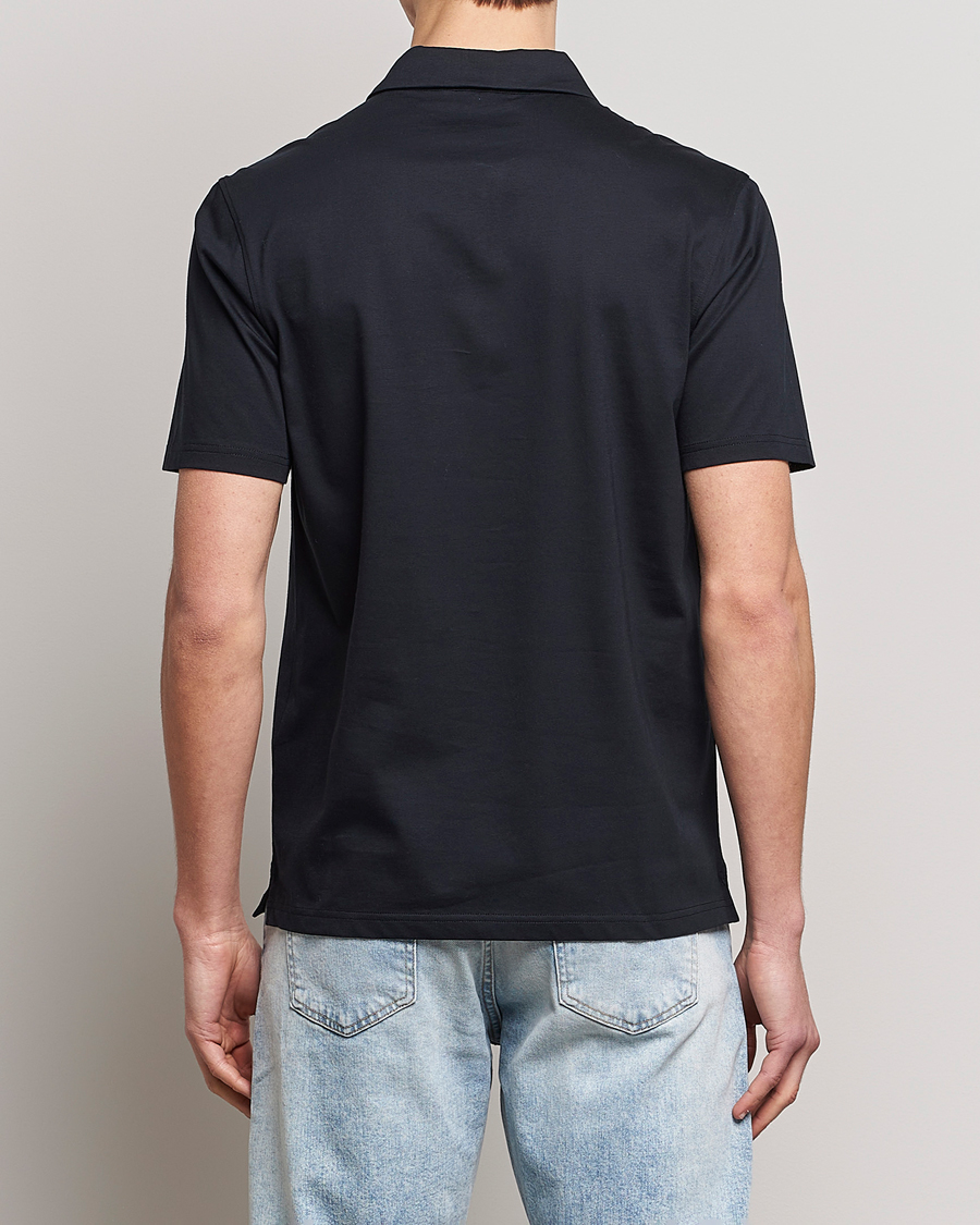 Herren | Poloshirts | J.Lindeberg | Asher Zip Mercerized Cotton Polo Black